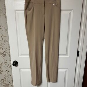 Anne Klein Women's Tan Straight Leg Career Pants Size 6